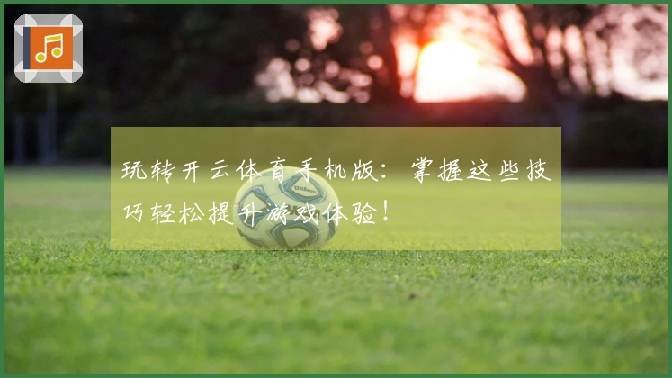 玩转开云体育手机版：掌握这些技巧轻松提升游戏体验！